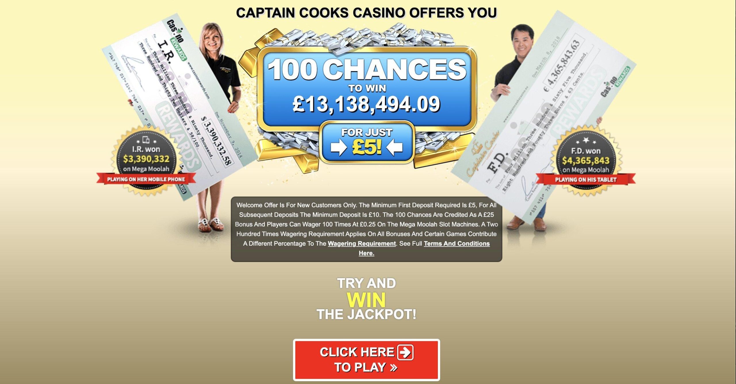 Captain Cooks Jackpot win