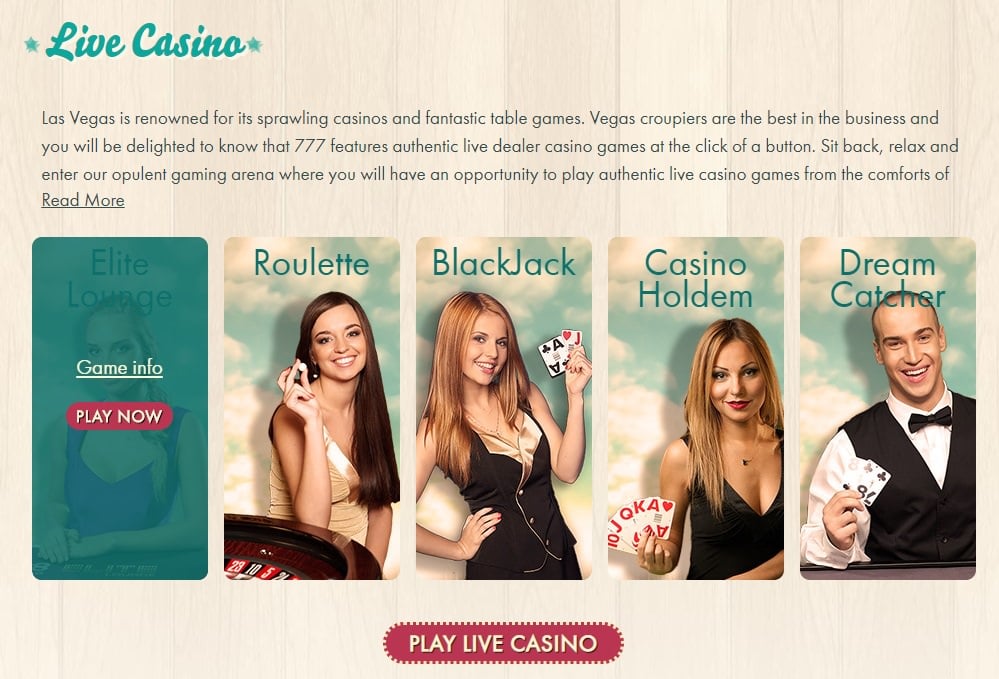 777 live casino games