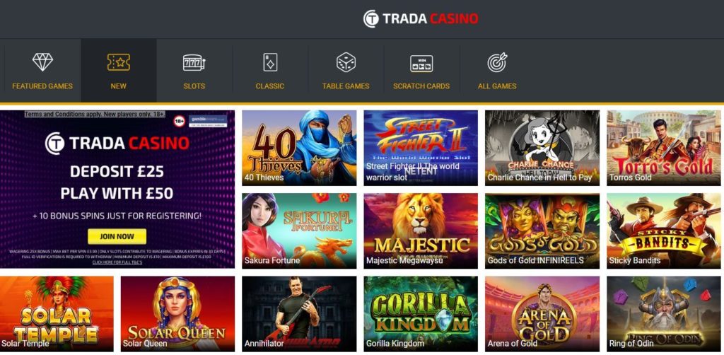 Trada Casino Games